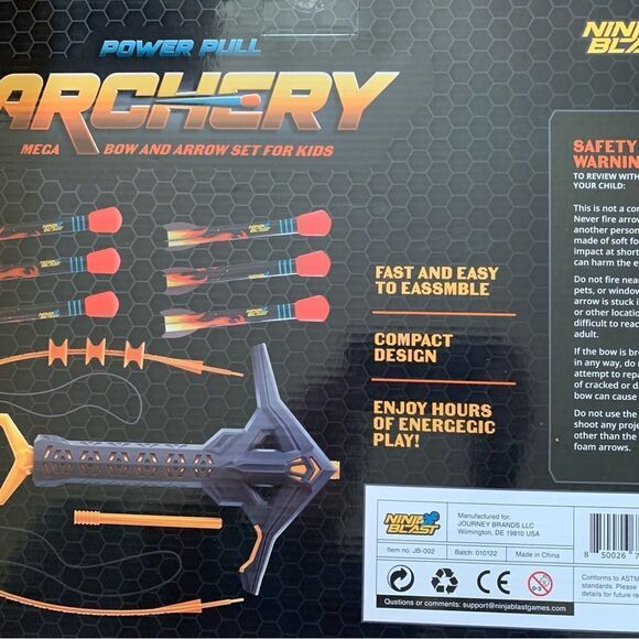 Ninja Blast Power Pull Archery Mega Bow and Arrow Set For Kids 6+    - Picture 5 of 11